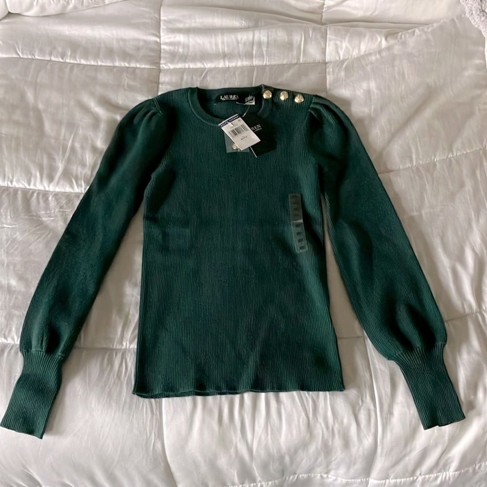 Lauren Ralph Lauren crewneck sweater, size XS, green